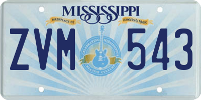 MS license plate ZVM543