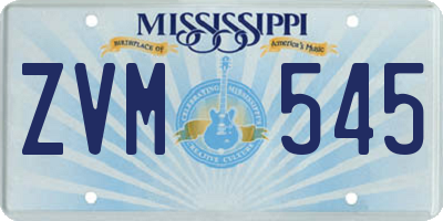MS license plate ZVM545