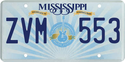 MS license plate ZVM553