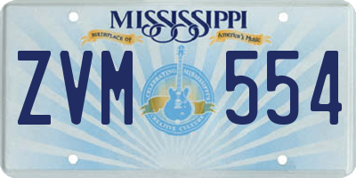 MS license plate ZVM554