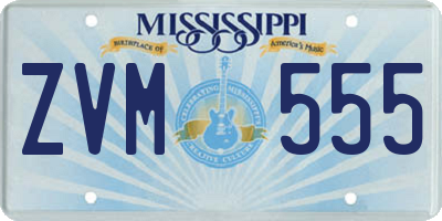 MS license plate ZVM555