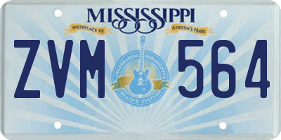 MS license plate ZVM564