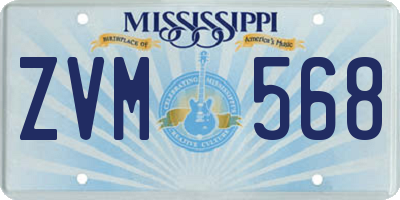 MS license plate ZVM568