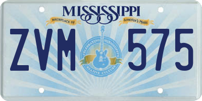 MS license plate ZVM575