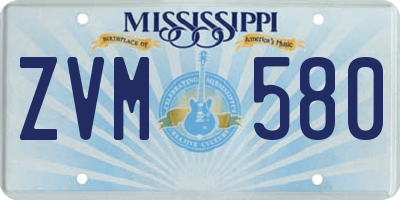 MS license plate ZVM580