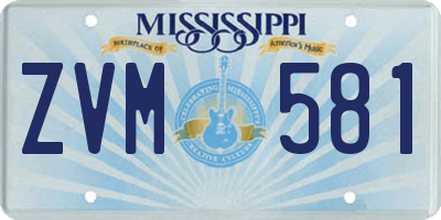 MS license plate ZVM581