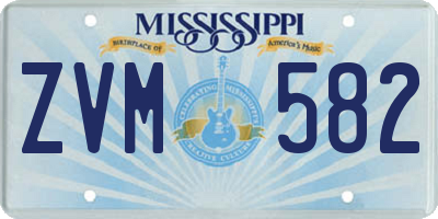 MS license plate ZVM582
