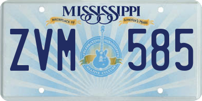 MS license plate ZVM585