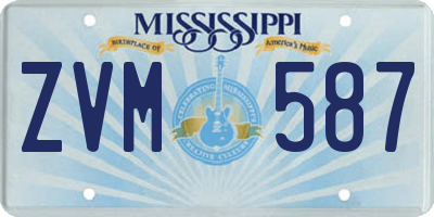 MS license plate ZVM587