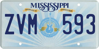 MS license plate ZVM593