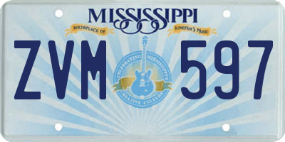 MS license plate ZVM597