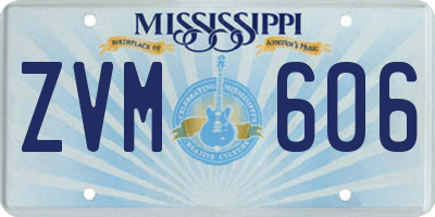 MS license plate ZVM606