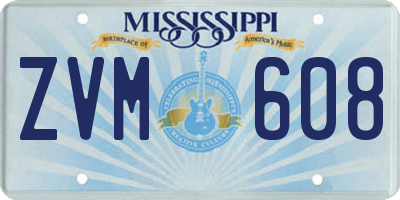 MS license plate ZVM608