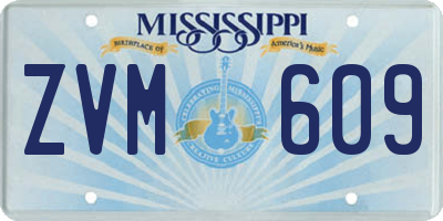MS license plate ZVM609