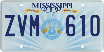 MS license plate ZVM610