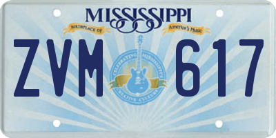 MS license plate ZVM617