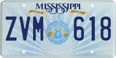 MS license plate ZVM618