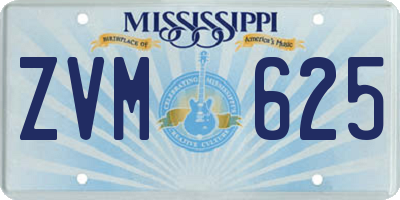 MS license plate ZVM625