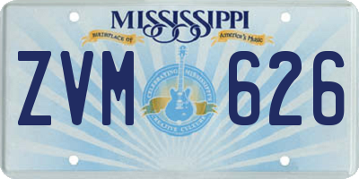 MS license plate ZVM626