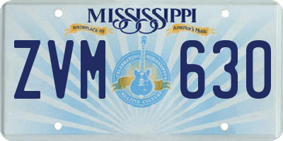 MS license plate ZVM630