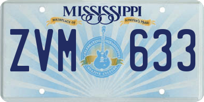 MS license plate ZVM633