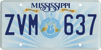 MS license plate ZVM637