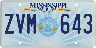 MS license plate ZVM643
