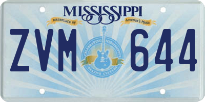 MS license plate ZVM644