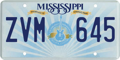 MS license plate ZVM645