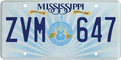 MS license plate ZVM647