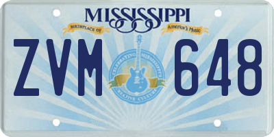 MS license plate ZVM648