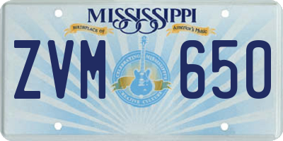 MS license plate ZVM650