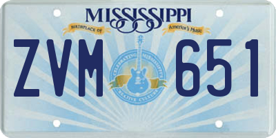 MS license plate ZVM651
