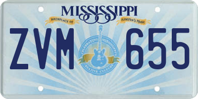MS license plate ZVM655