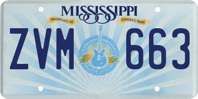 MS license plate ZVM663