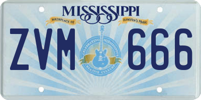 MS license plate ZVM666