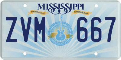 MS license plate ZVM667
