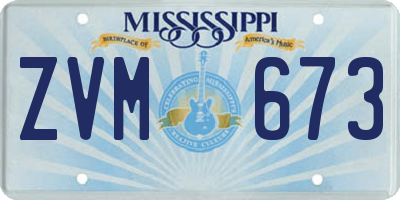MS license plate ZVM673