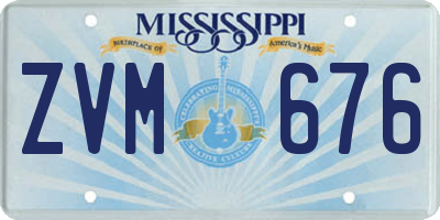 MS license plate ZVM676