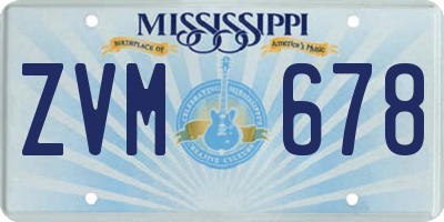 MS license plate ZVM678