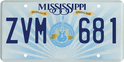 MS license plate ZVM681