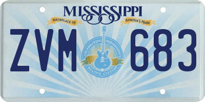 MS license plate ZVM683
