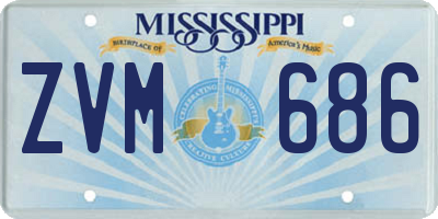 MS license plate ZVM686