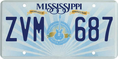MS license plate ZVM687