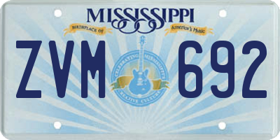 MS license plate ZVM692