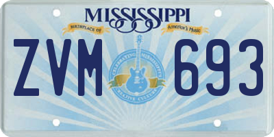 MS license plate ZVM693