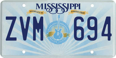 MS license plate ZVM694