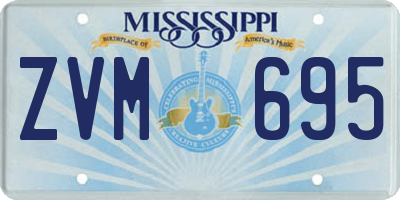 MS license plate ZVM695