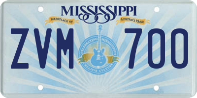 MS license plate ZVM700