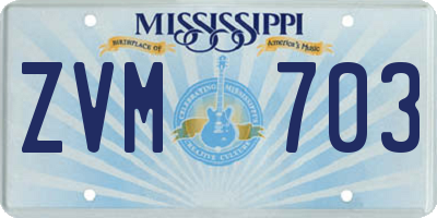 MS license plate ZVM703